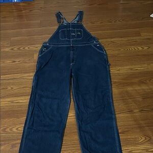 Vntg Rural King Real Work Wear Dark Wash Carpenter Mens Overalls Size‎ 46x32 EUC